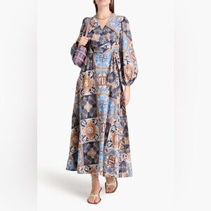 ZIMMERMANN Patchwork-effect printed cotton-voile midi wrap dress Size 1